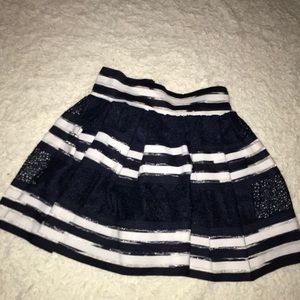 Laced skirt, Navy blue, white and sliver